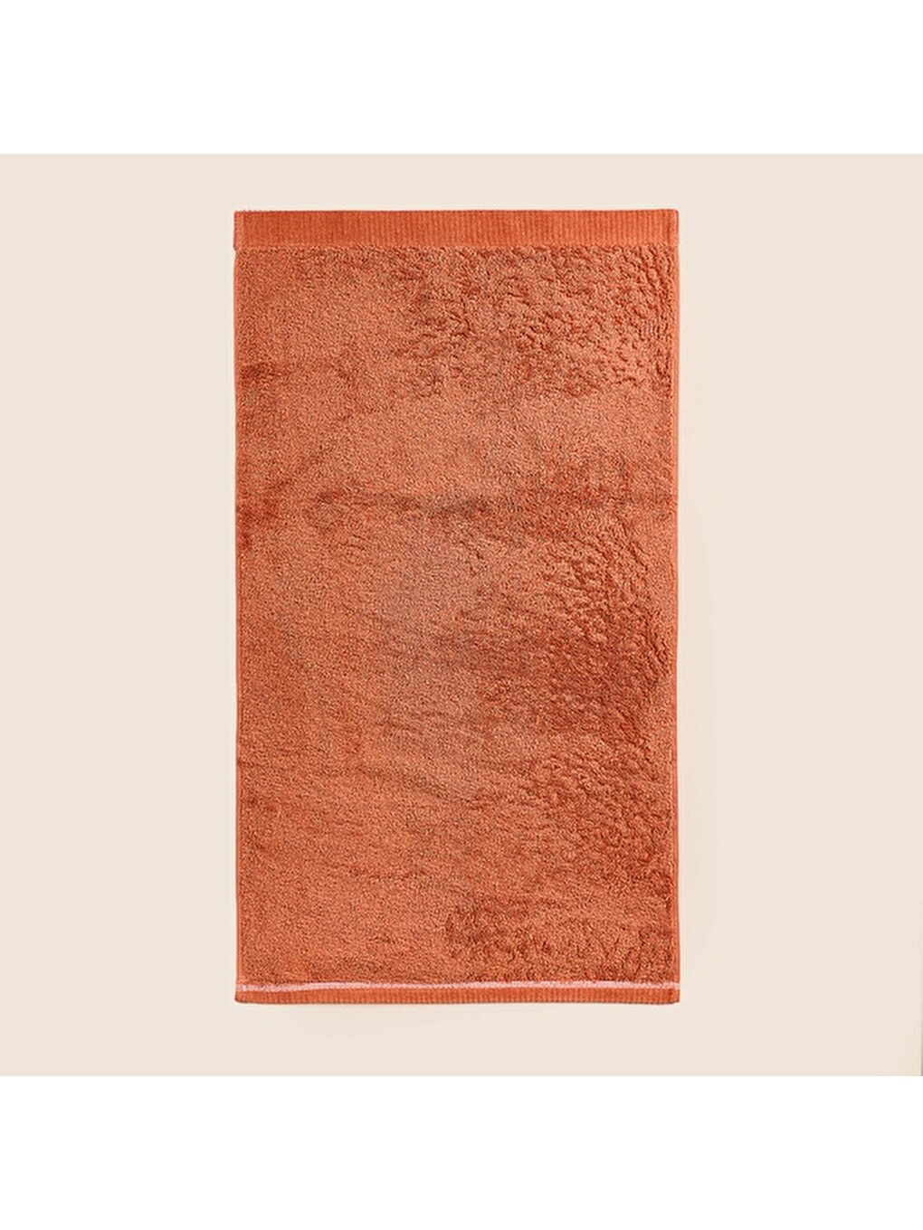 Kahverengi Soft Linen Yüz Havlusu - Kiremit - 50x90 cm-3