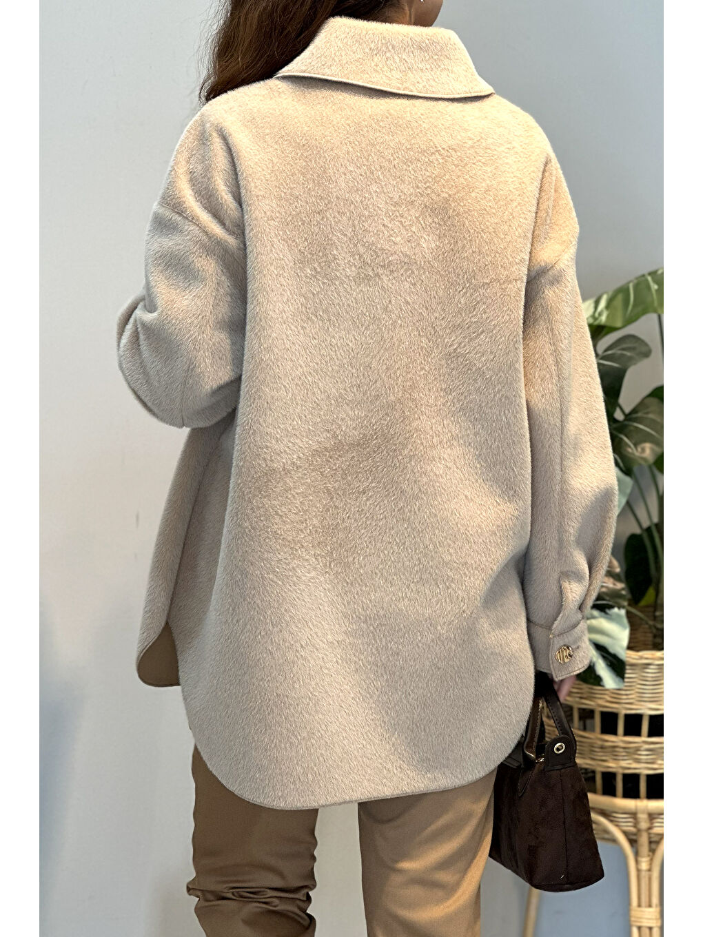 Cep ve Düğme Detaylı Ceket 35851 Bej-3