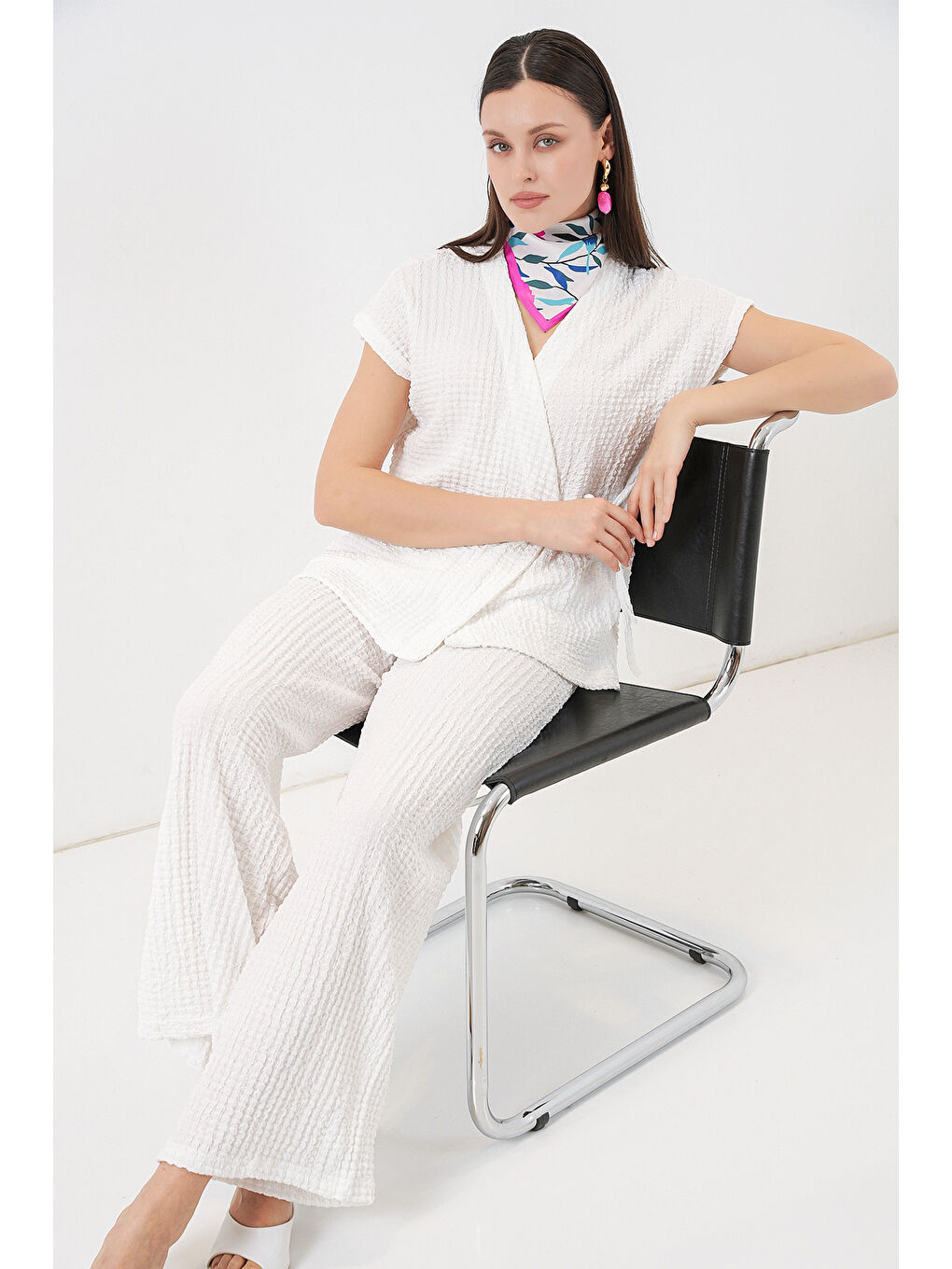 Kadın Örme İkili Takım 30064 - Beyaz-1