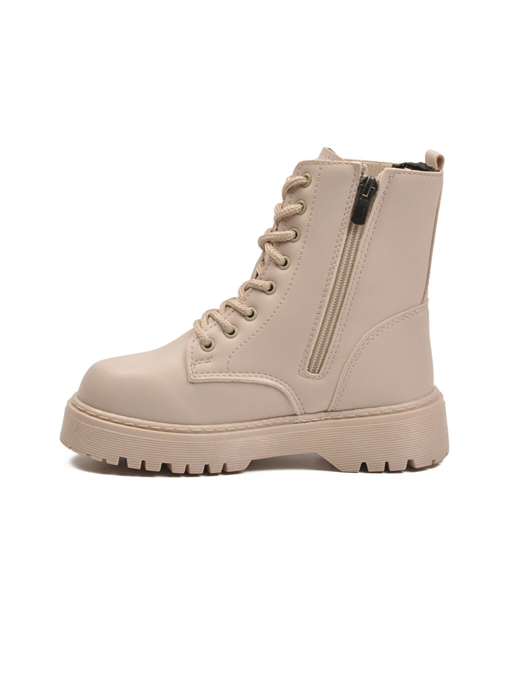 Bej Polarlı Kaymaz Soğuğa Dirençli Deri Çocuk Bot Tuno 07 F-3