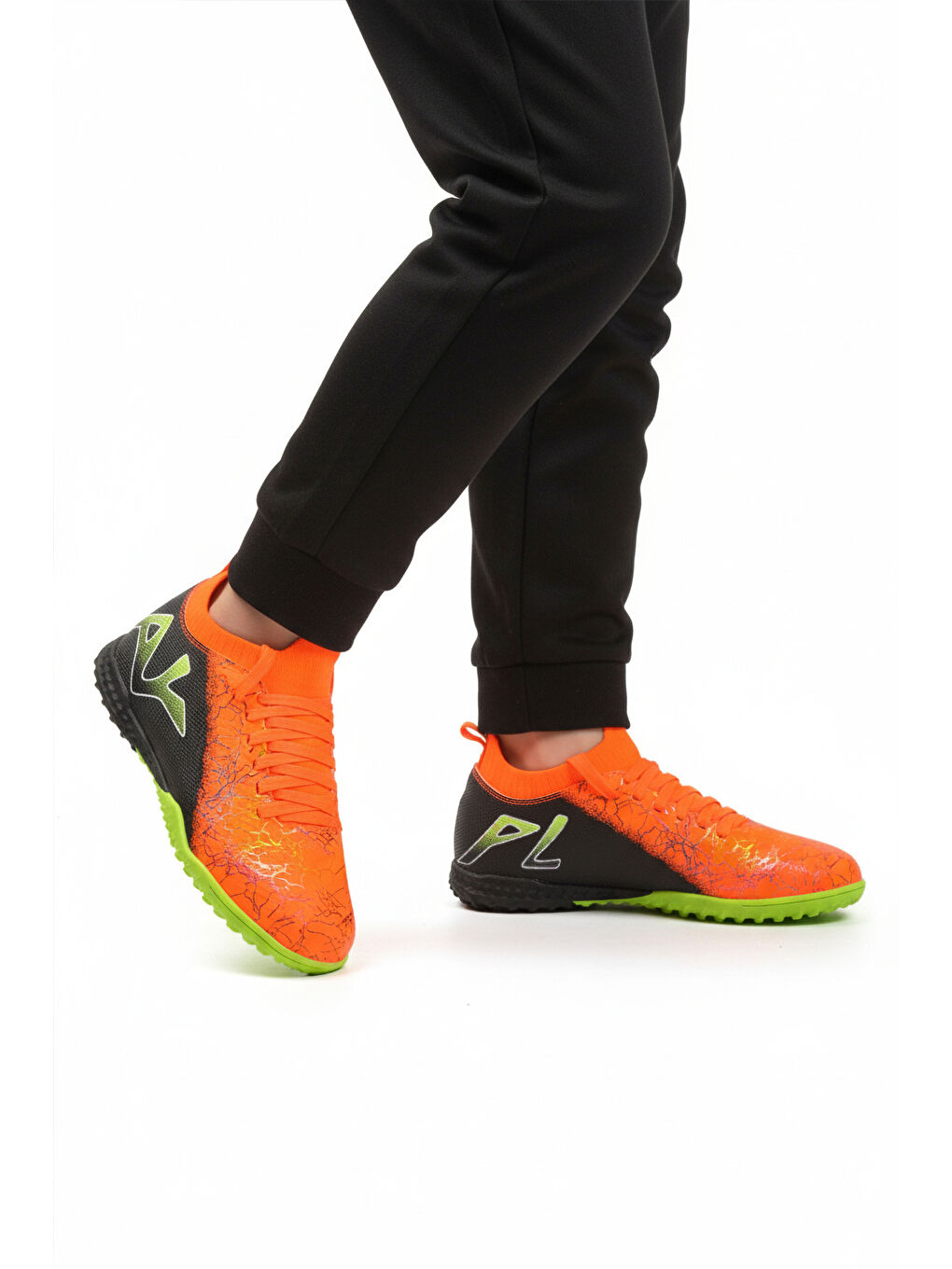 Turuncu Siyah Bilekten Lastikli Unisex Halı Saha Ayakkabısı GH-252-153 G