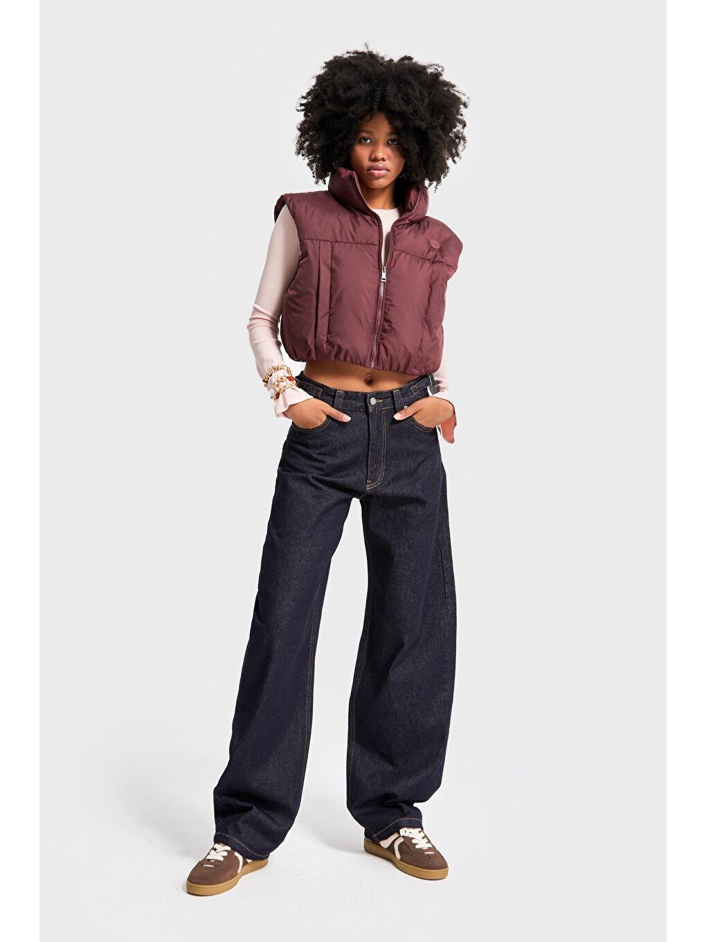 Kadın İndigo Renk Lotus 7w5-50 Baggy Fit İç Boy 83cm Kemer Detaylı %100 Pamuk Denim Jean-3