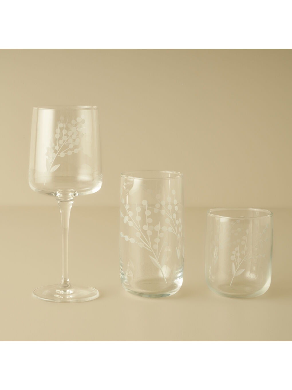 Bej Exclusive Selection Bardak-Kadeh Seti 18'li Naturel