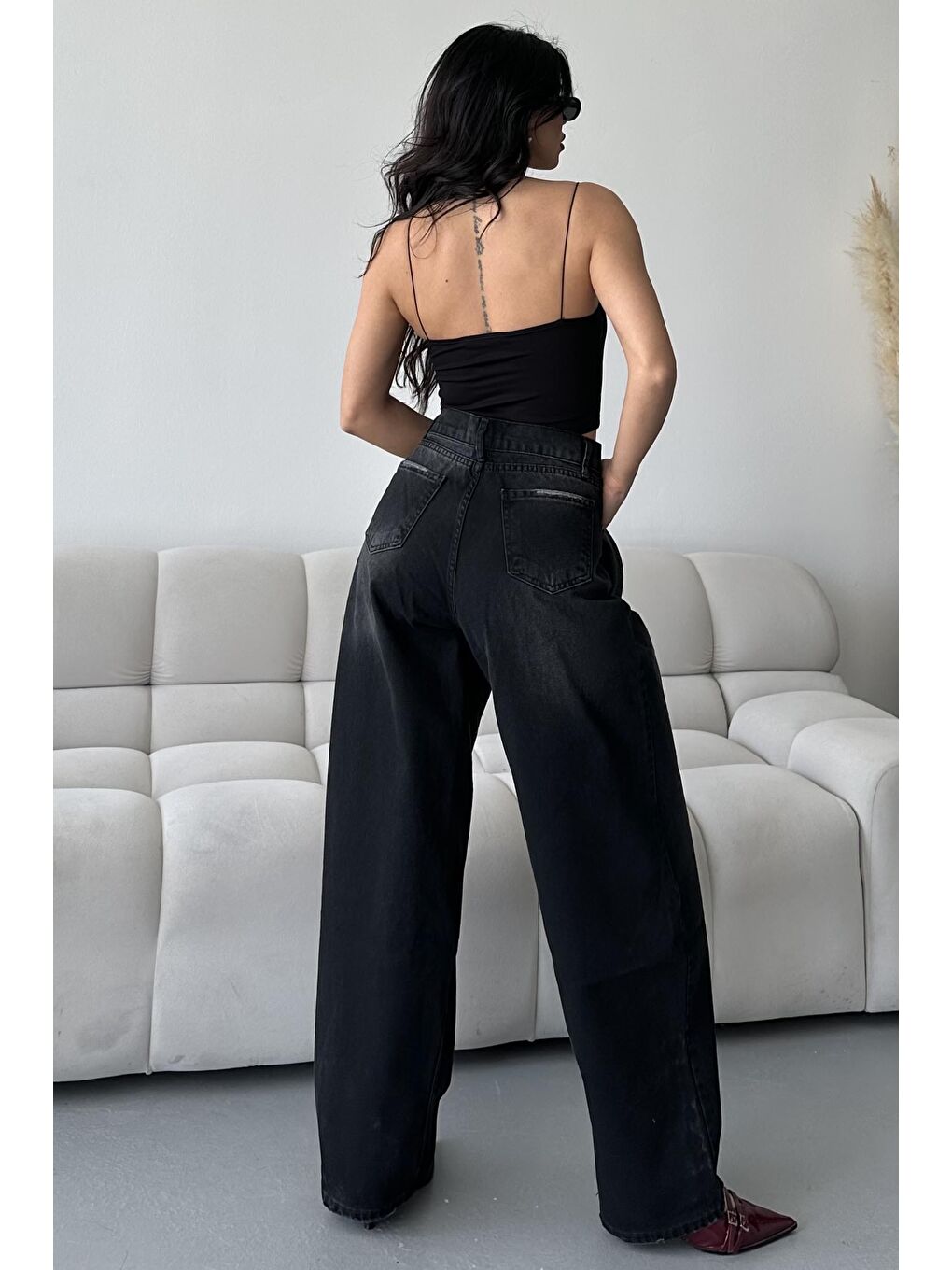 Bıyık Baggy Jean Pantolon Siyah - 27268-5