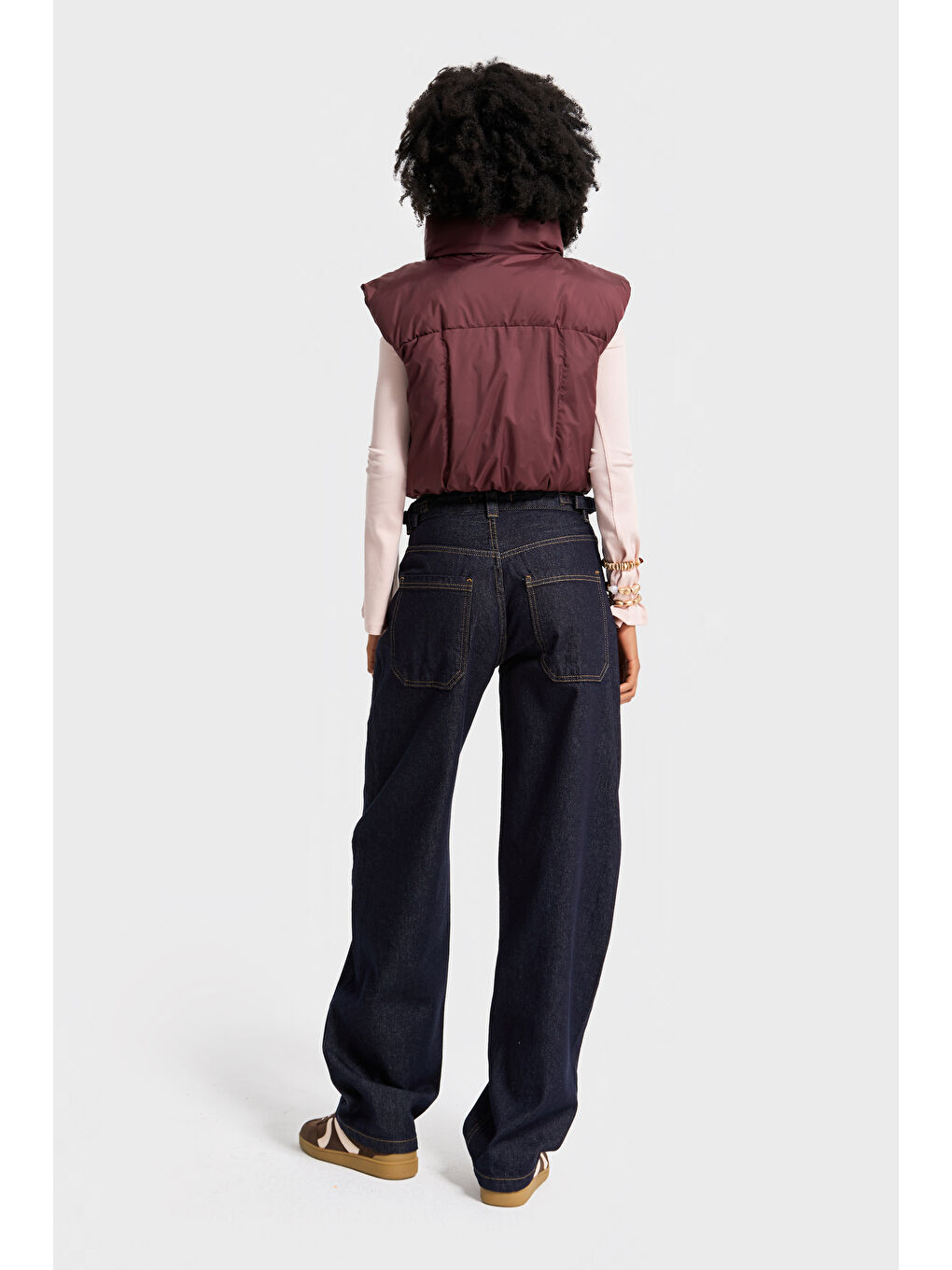 Kadın İndigo Renk Lotus 7w5-50 Baggy Fit İç Boy 83cm Kemer Detaylı %100 Pamuk Denim Jean-4