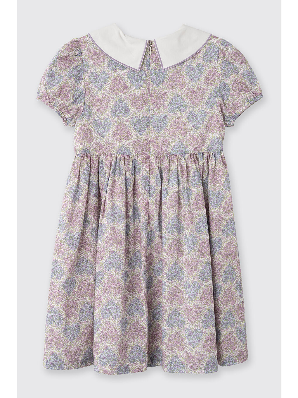 Lila Liberty Kumaş Çiçek Desenli Kız Çocuk Elbise-3