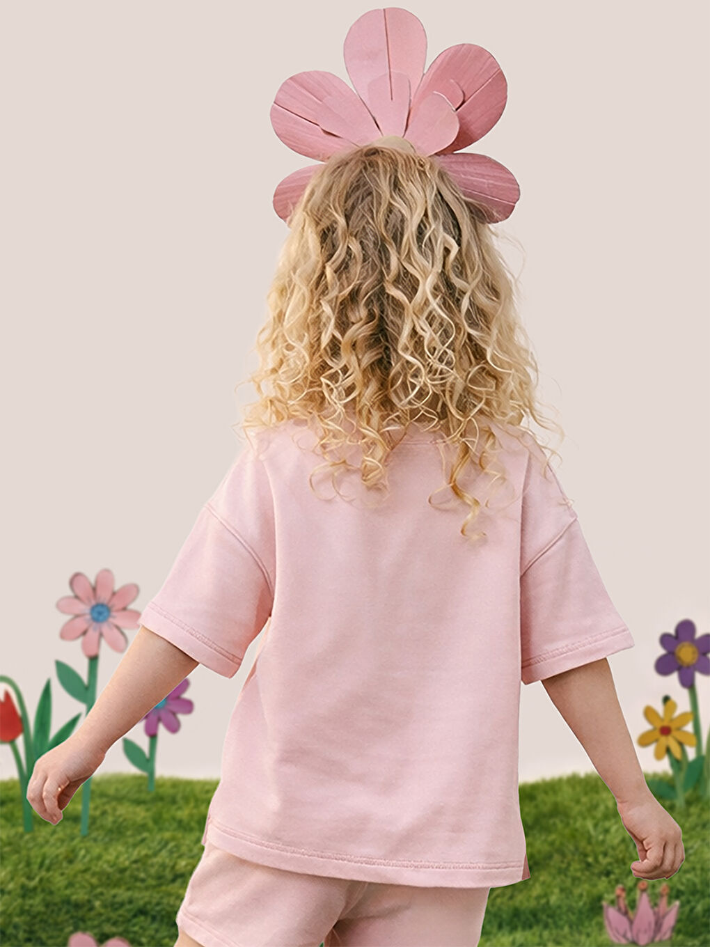 Oversize Pembe Unisex T-shirt-1