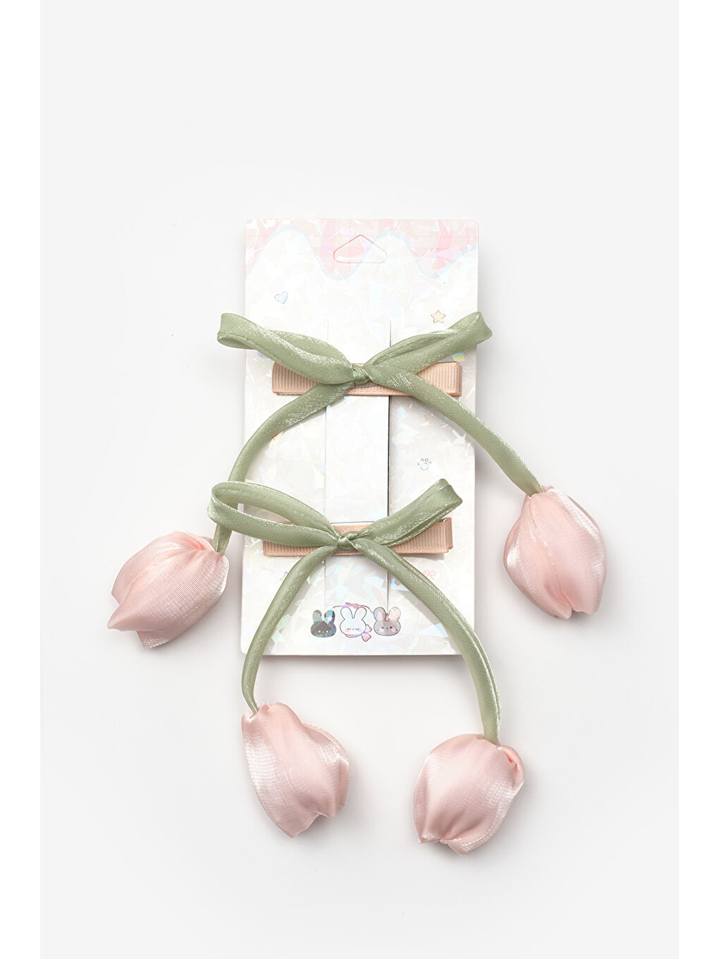 Pembe Lale Figürlü 2'li Kız Çocuk Klips Toka-1