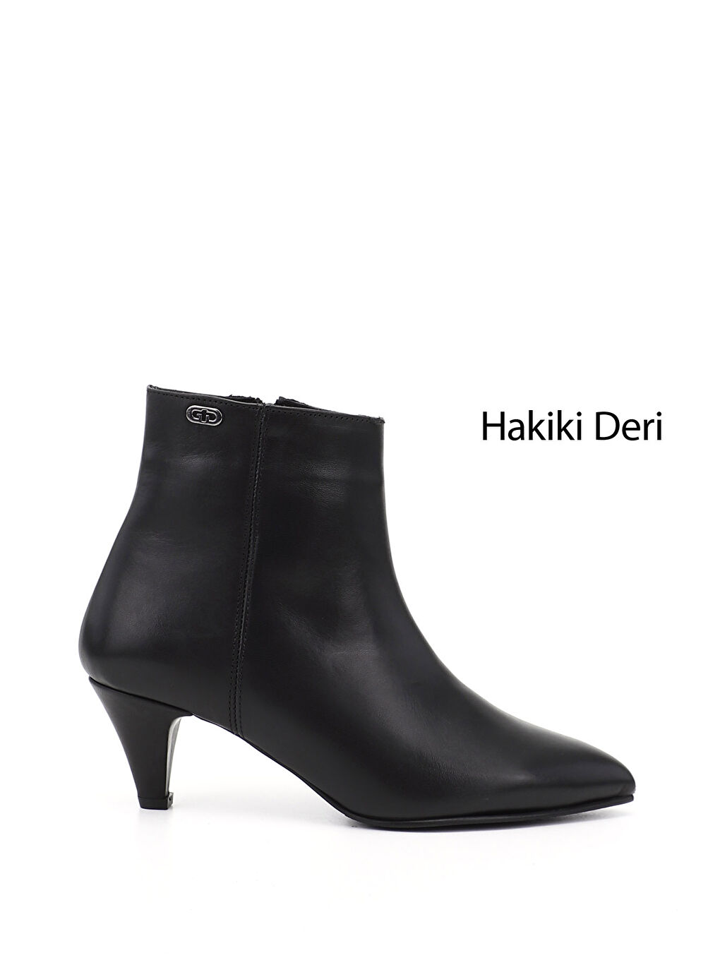 Siyah Kadın AÇIK SİYAH Fermuarlı Sivri Burun Hakiki Deri Bot