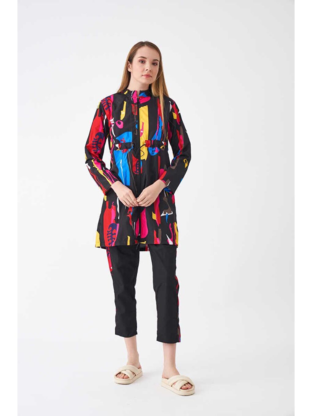 Stoperli Lia Desen Tesettür Mayo Siyah-1