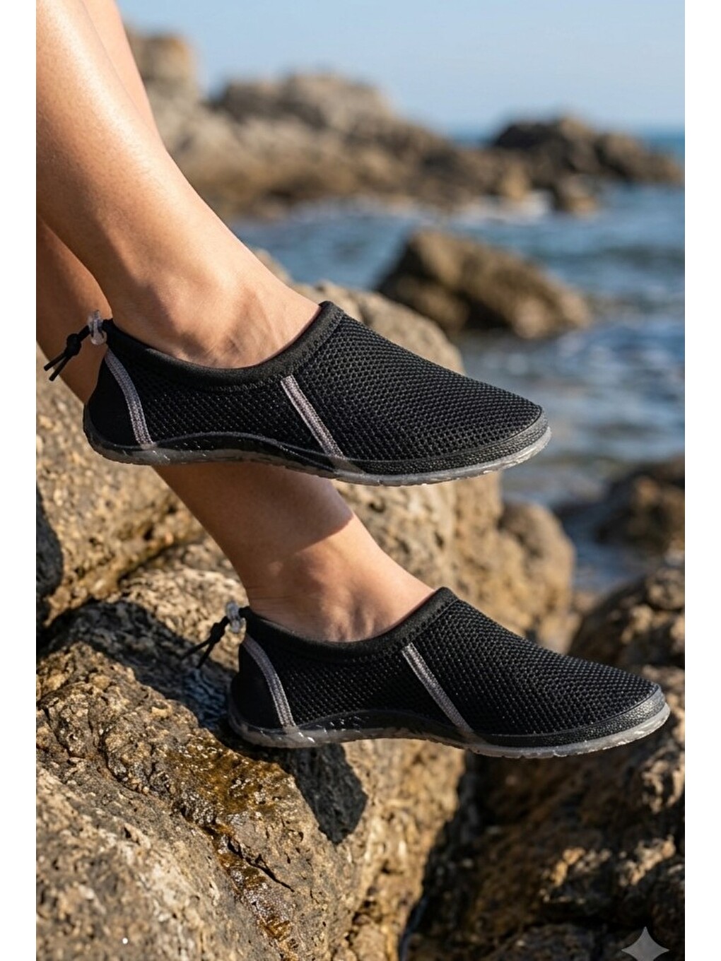 Siyah Beach-70 Unisex Aqua Deniz Ayakkabısı Suya Dayanıklı Kaydırmaz Taban Sörf Havuz Plaj Ayakkabısı