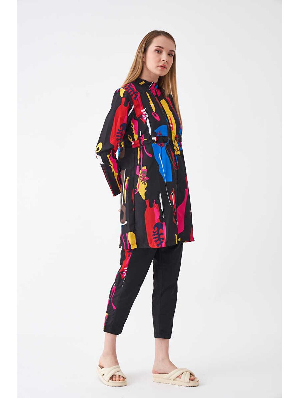 Stoperli Lia Desen Tesettür Mayo Siyah-4