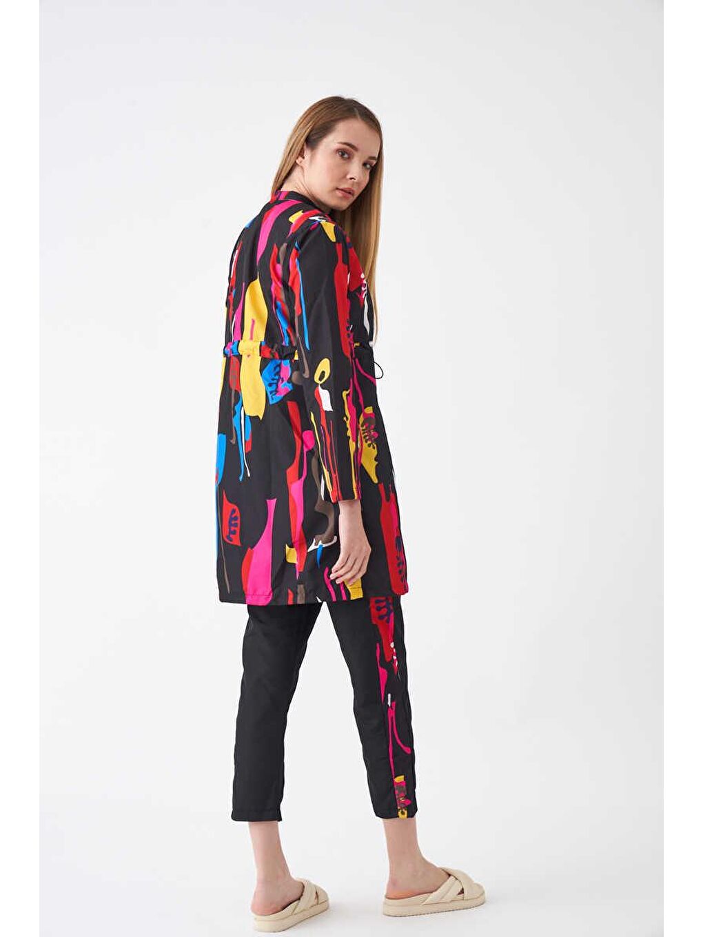 Stoperli Lia Desen Tesettür Mayo Siyah-5