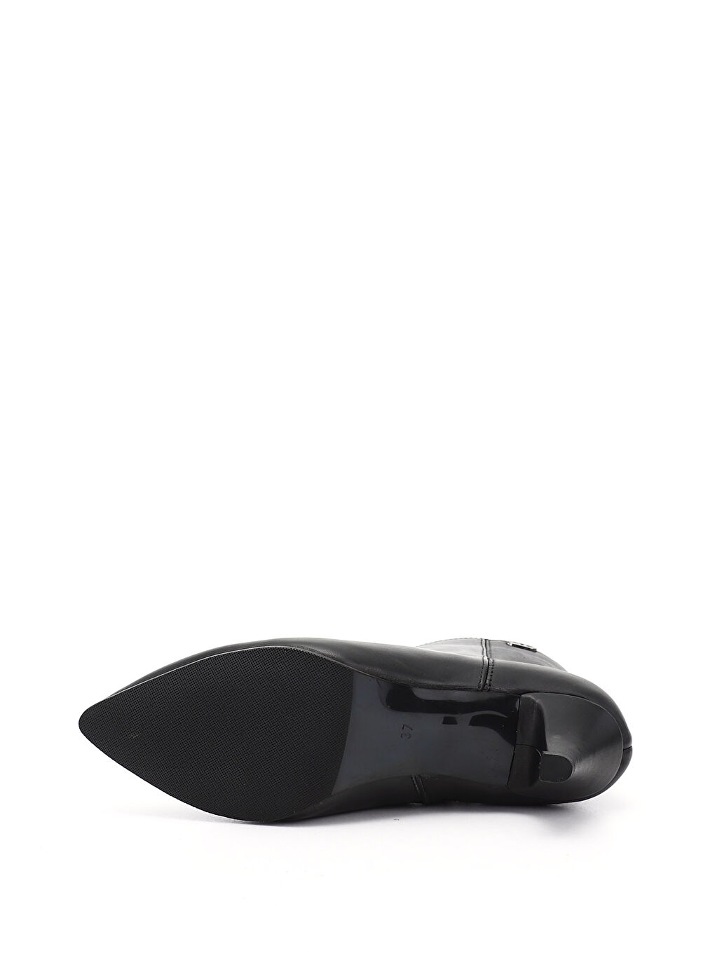 Siyah Kadın AÇIK SİYAH Fermuarlı Sivri Burun Hakiki Deri Bot-3