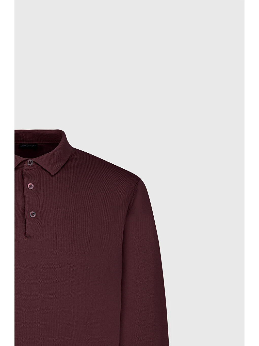 Erkek Bordo Pamuklu Standart Fit Normal Kesim Polo Yaka Triko Kazak-7