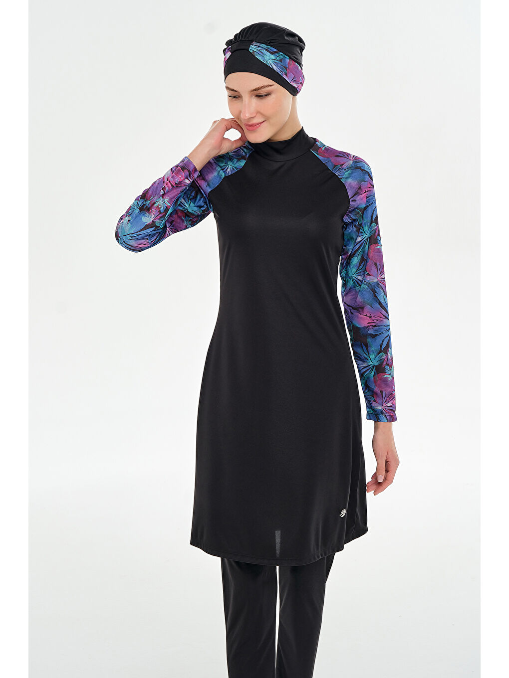 Reglan Kol Elastanlı Tam Kapalı Tesettür Mayo 3119 Siyah-2