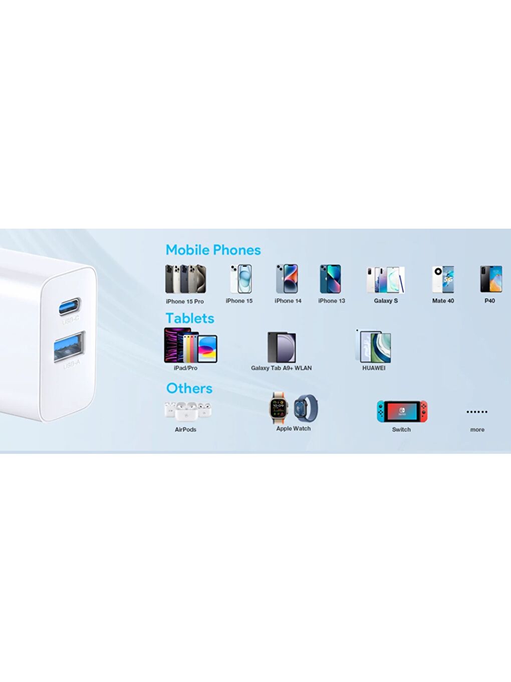 20W Dual U+C Şarj Aleti ve Lightning Kablo Seti-1HORA-GAR163-Hızlı Şarj Aleti-İphone&Android Uyumlu-3