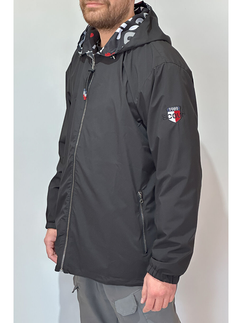 Erkek Çift Taraflı Battal Büyük Beden Yağmurluk 24726 Siyah-3