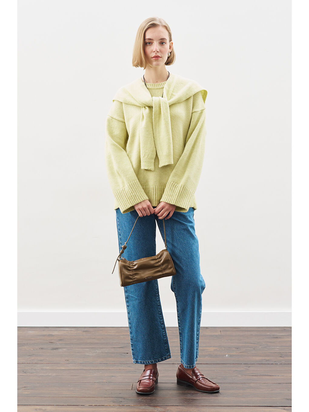 Sarı Chunky Oversıze Kazak Lıme