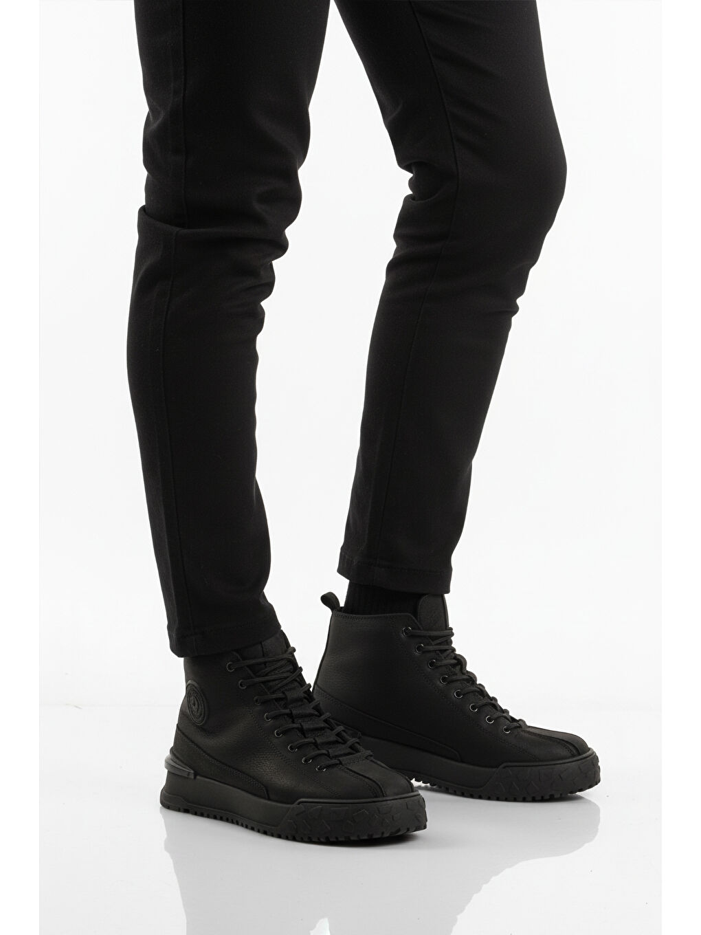 Siyah Nubuk Hakiki Deri Kaymaz Erkek Bot 260014 M