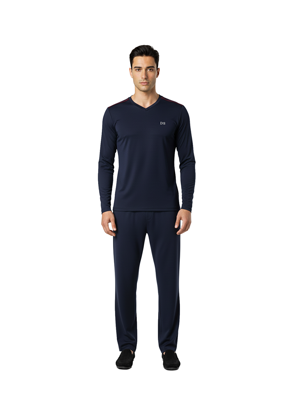 Lacivert Ds Damat Maschio Pamuk V Yaka Pijama Takımı LACİVERT