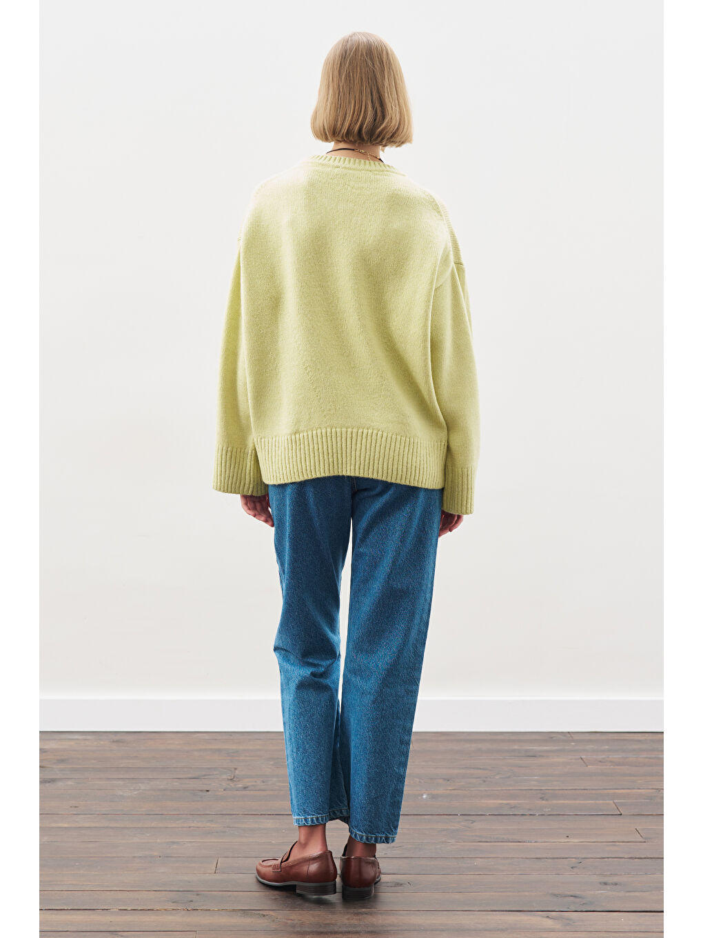 Sarı Chunky Oversıze Kazak Lıme-5