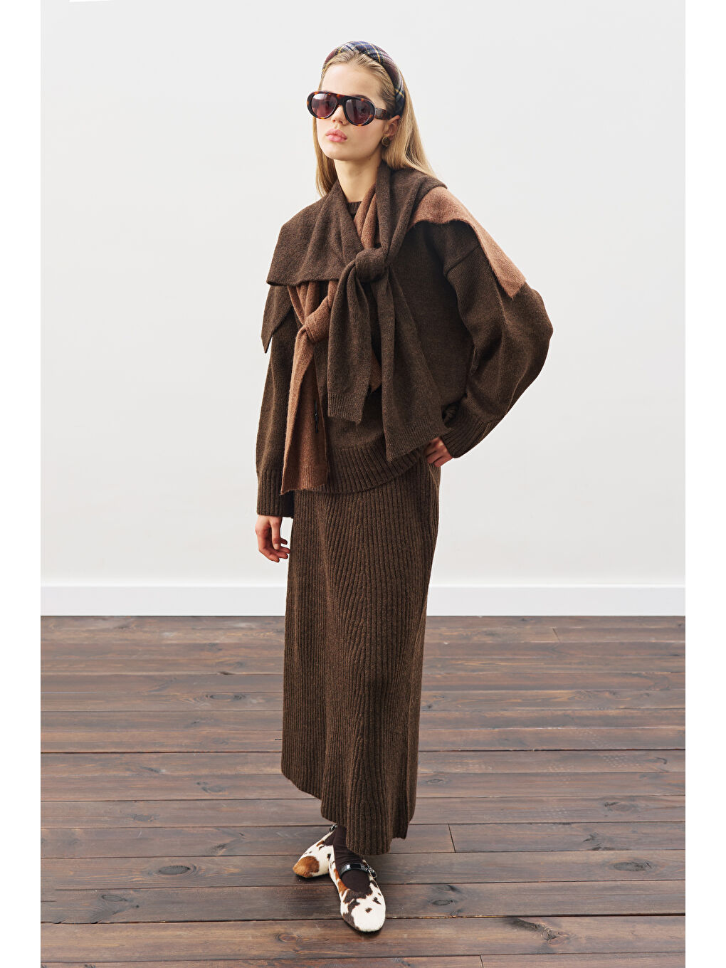 Chunky Oversıze Kazak Kahverengi-1