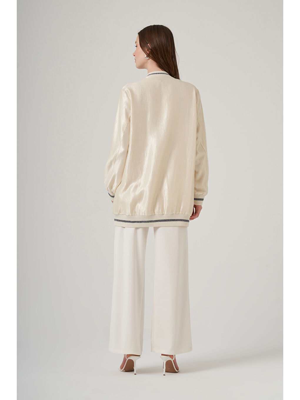 Taş İşleme Detay Kap Ceket 6038 Ekru-3