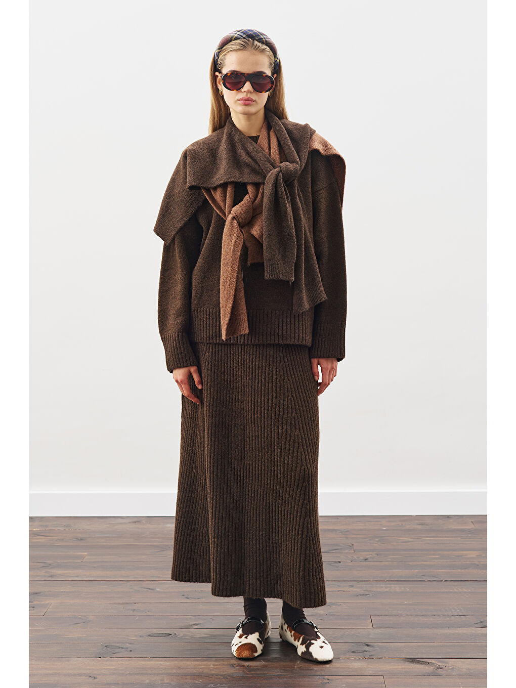 Chunky Oversıze Kazak Kahverengi-5