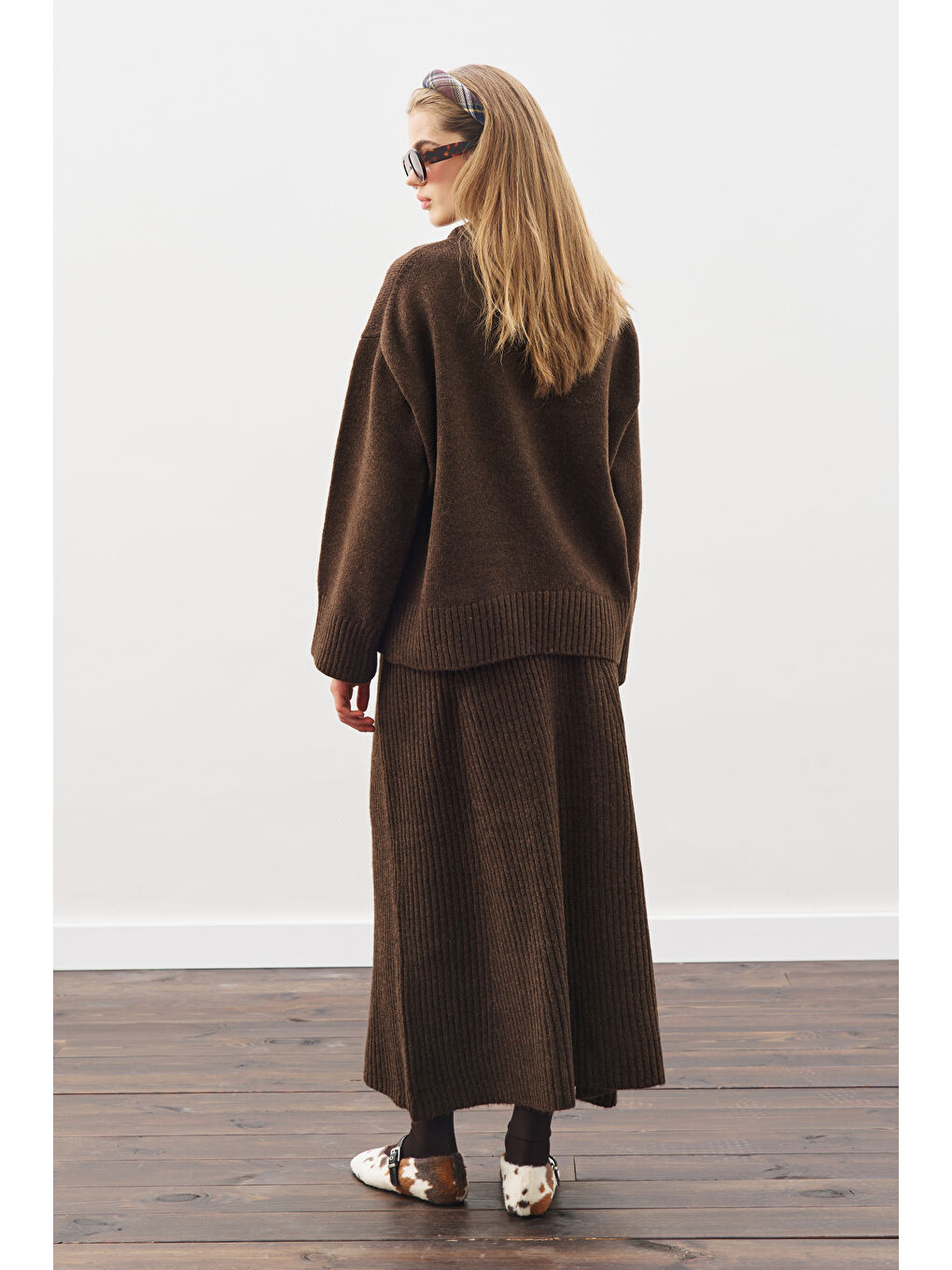 Chunky Oversıze Kazak Kahverengi-7