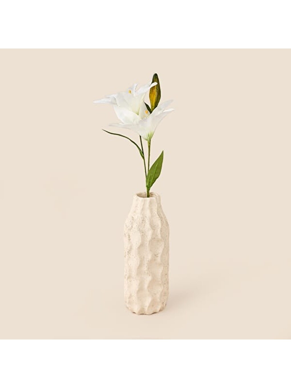 Deco Zambak Yapay Dal Çiçek - Beyaz - 61 cm