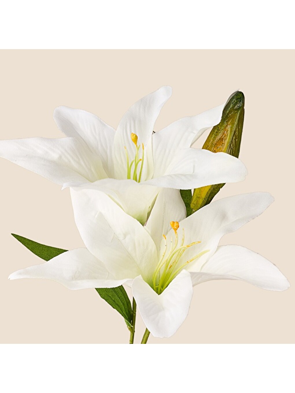 Deco Zambak Yapay Dal Çiçek - Beyaz - 61 cm-1