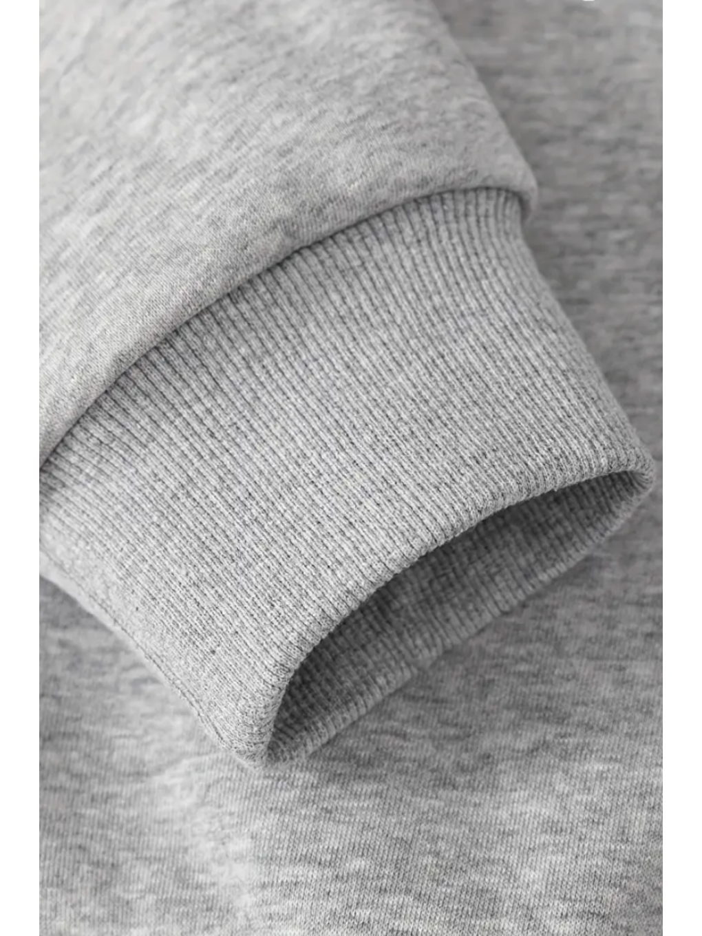 Unisex Gri Fermuar Kapüşonlu Sweatshirt-4