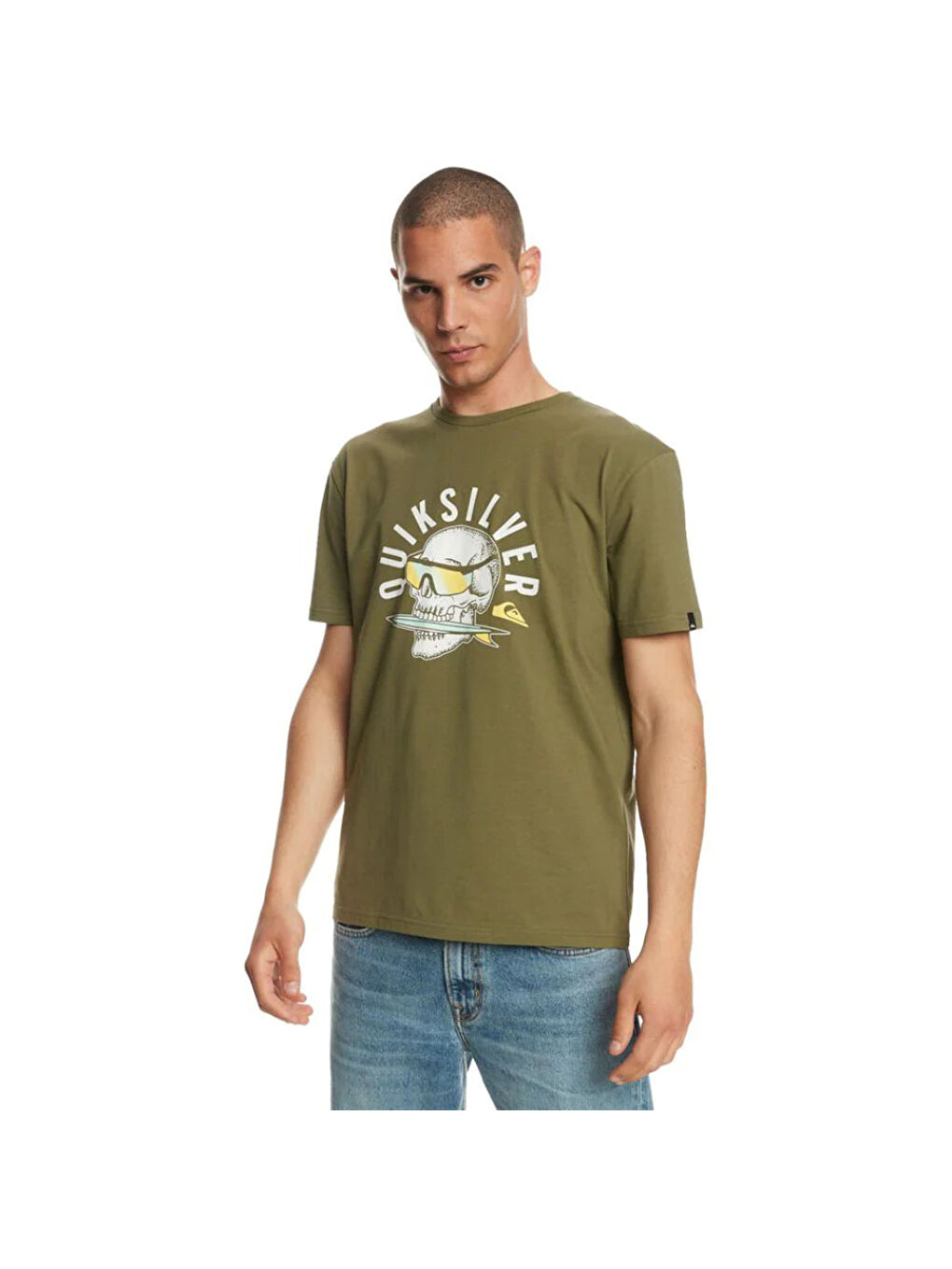 Haki Qsrockinskull Erkek Yeşil Tişört