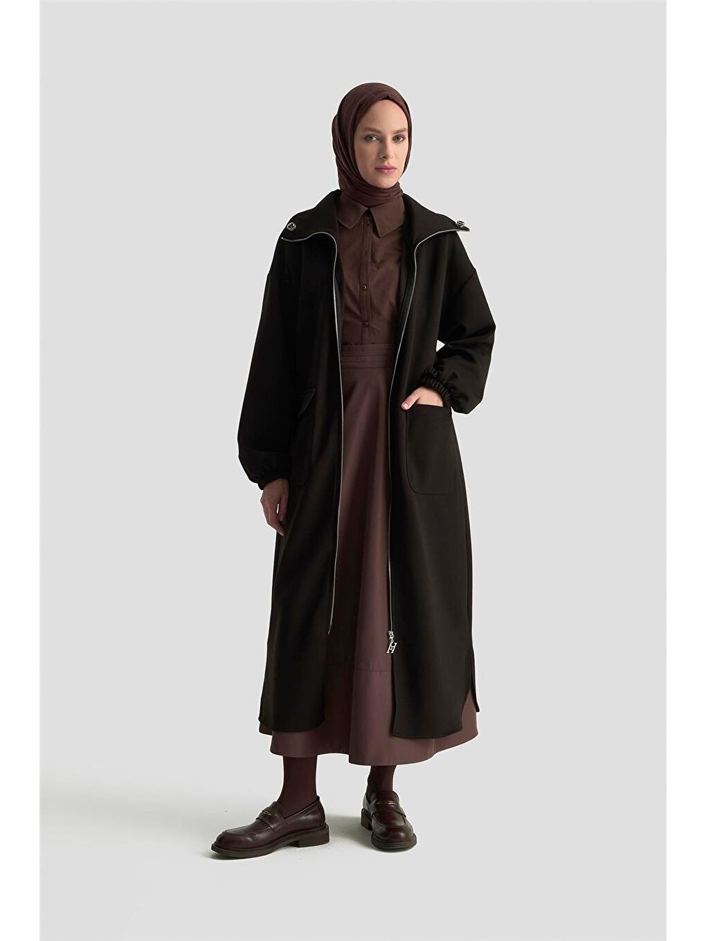 Yüksek Yaka Örme Giyçık 25Kd1503 Siyah-2