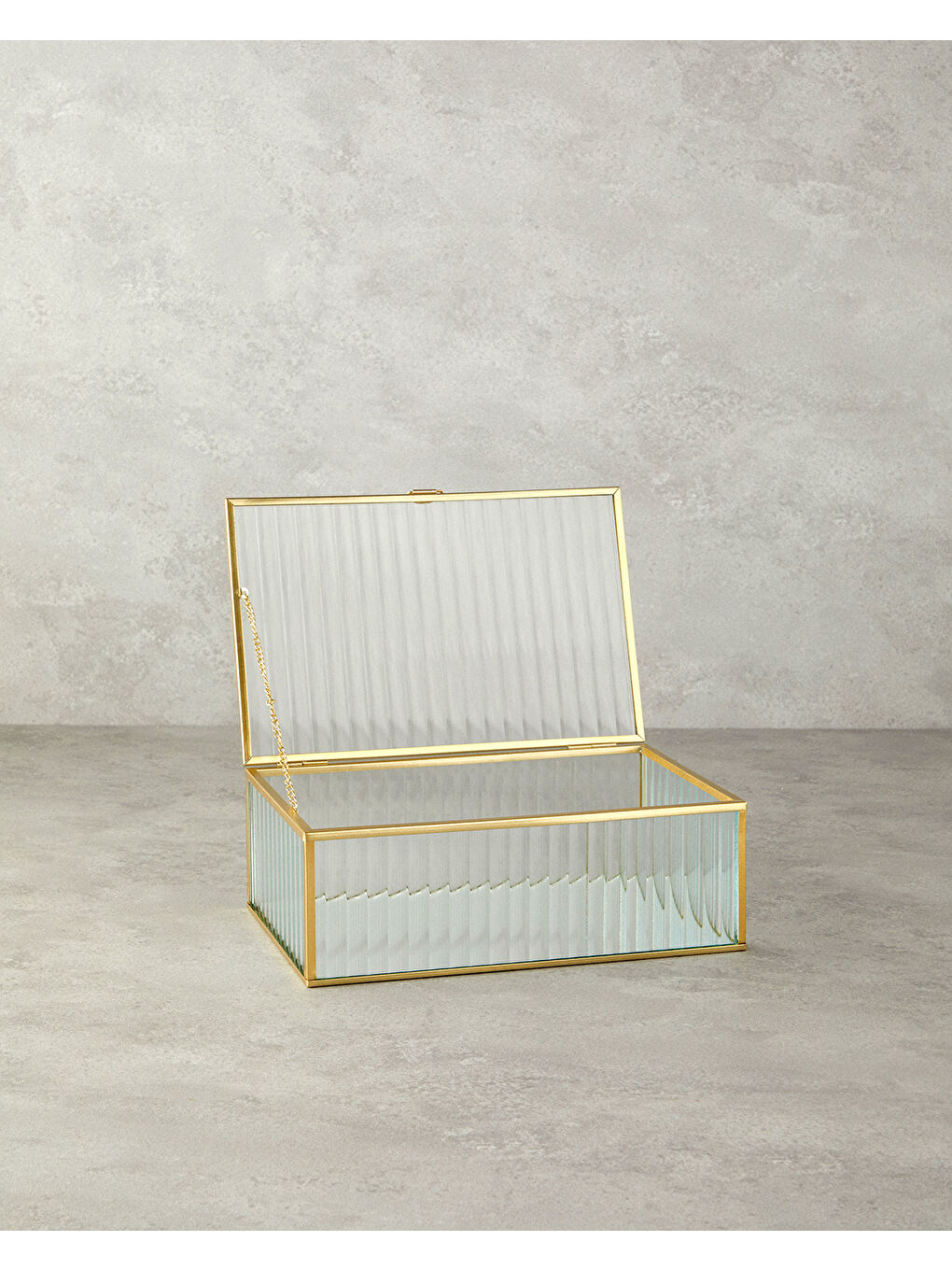 Sarı Luury Cam Dekoratif Kutu Gold-1