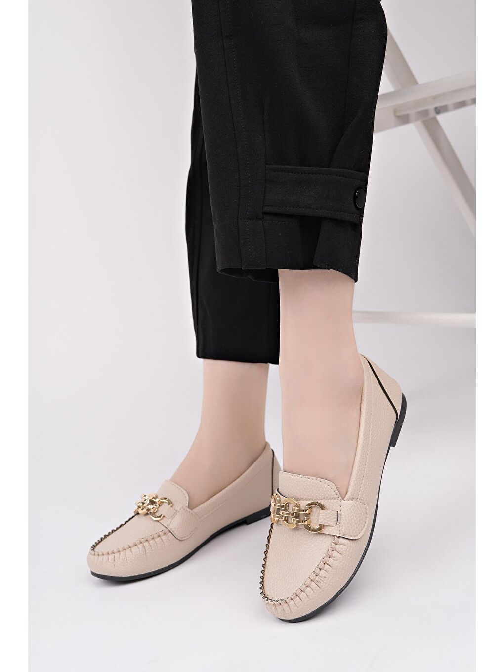 Ekru CLARA Kadın Babet Günlük Kadın Ayakkabı-1