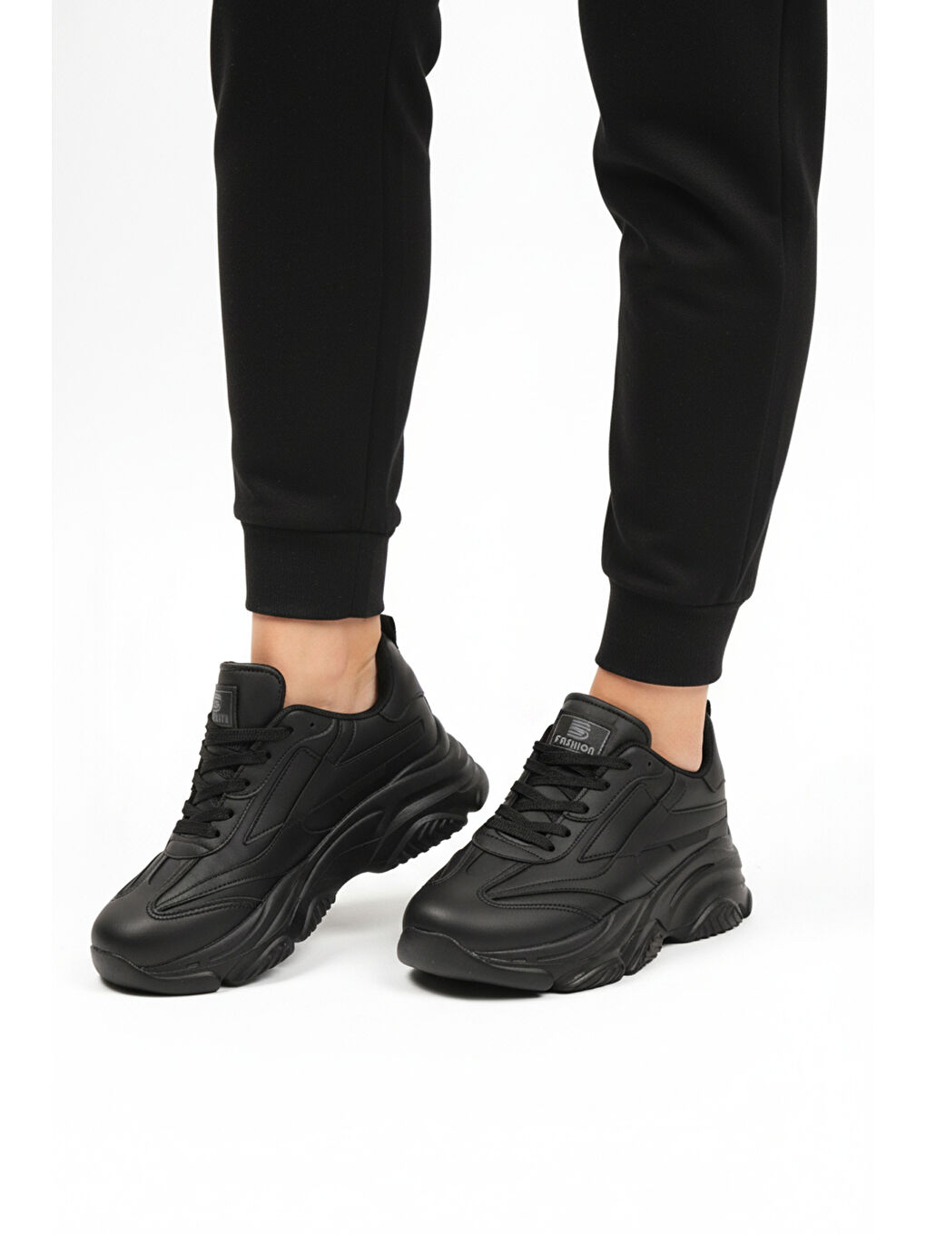 Siyah Bağcıklı Kadın Sneaker DRK171 G