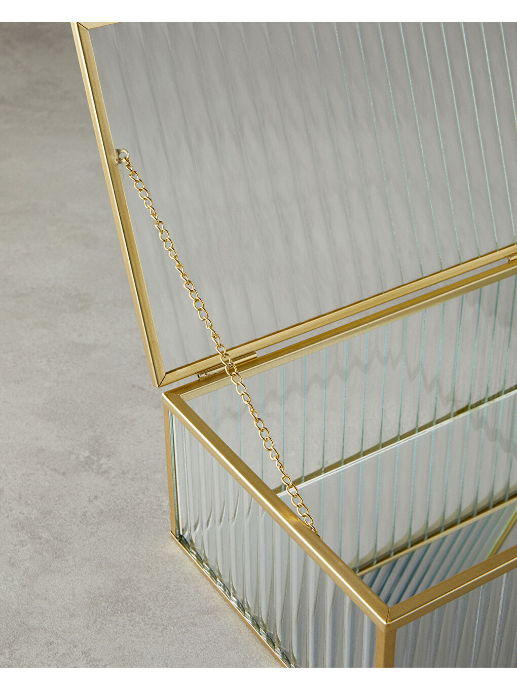 Sarı Luury Cam Dekoratif Kutu Gold-2