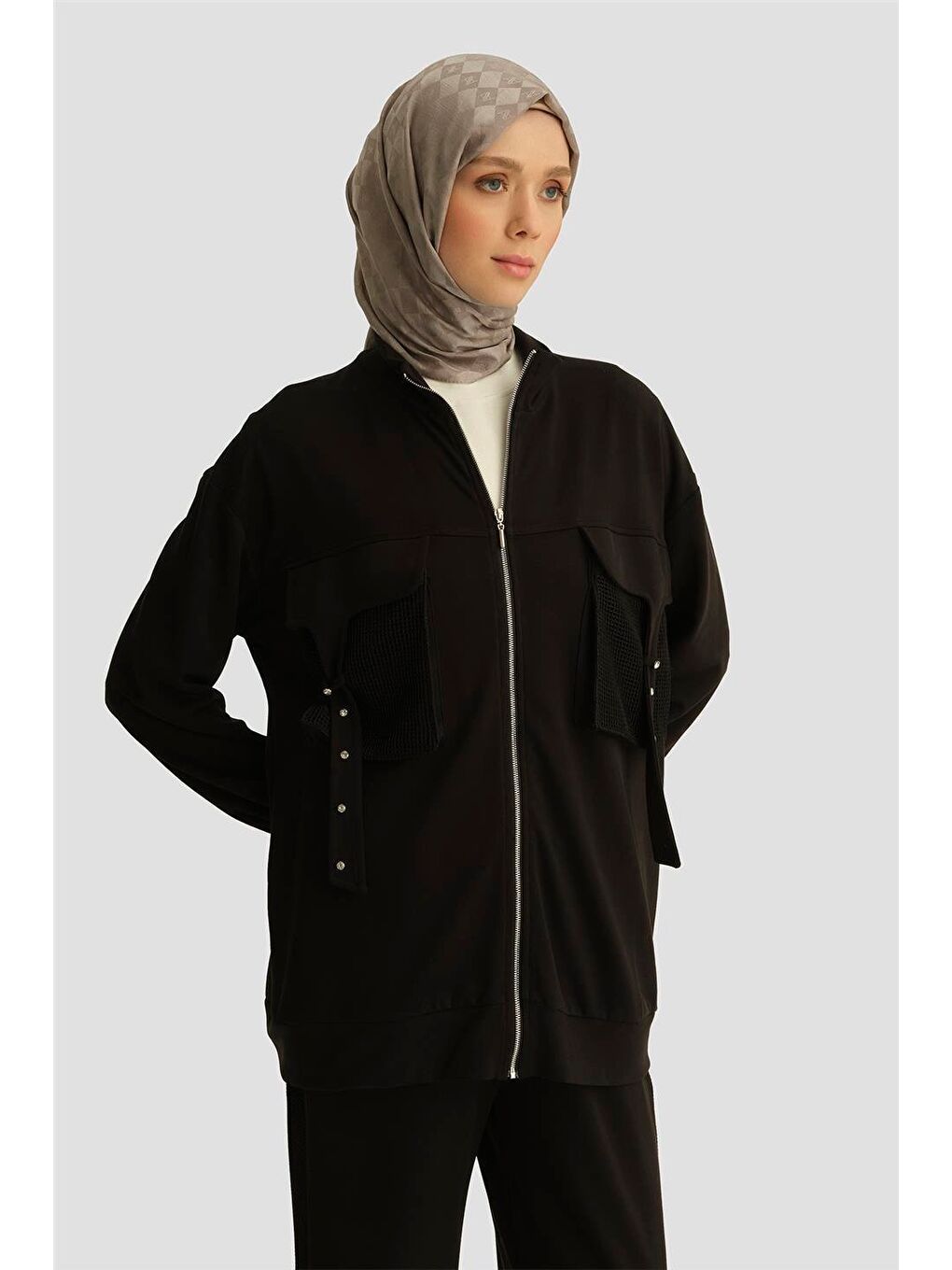 File Detaylı Ceket 25Yd4237-1 Siyah-3