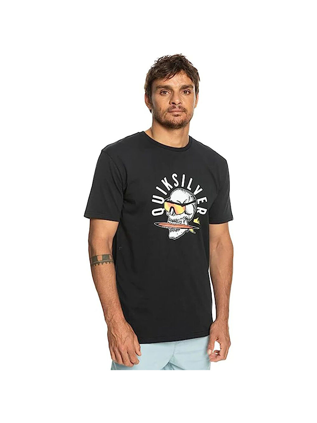 Qsrockinskull Erkek Siyah Tişört-1