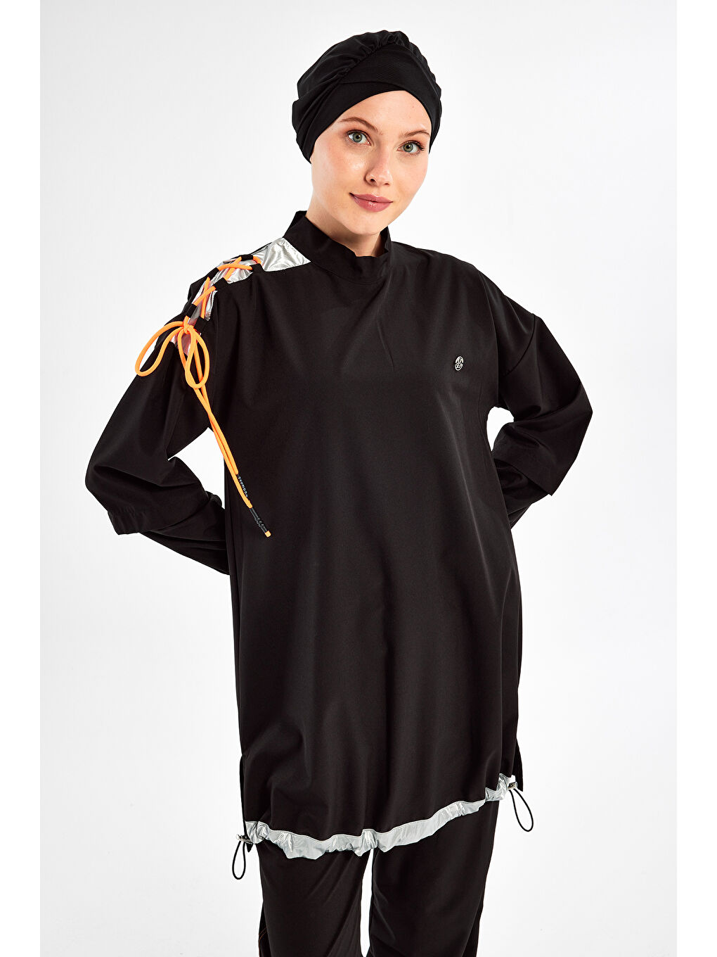 Spor Elastan Tam Kapalı Tesettür Mayo Kimber 1202 Siyah-2