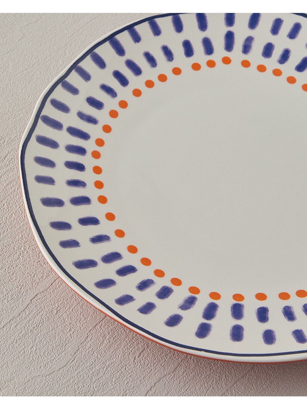 Arzu Sabancı Zone Stoneware Servis Tabağı 27 cm Lacivert-Kırmızı-2