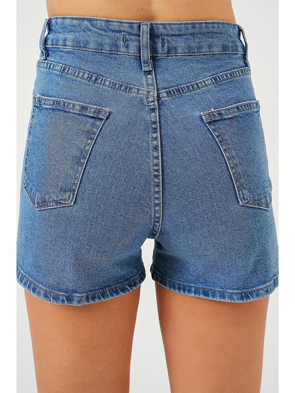 Kadın Kısa Jean Şort 5339   Lacivert-7