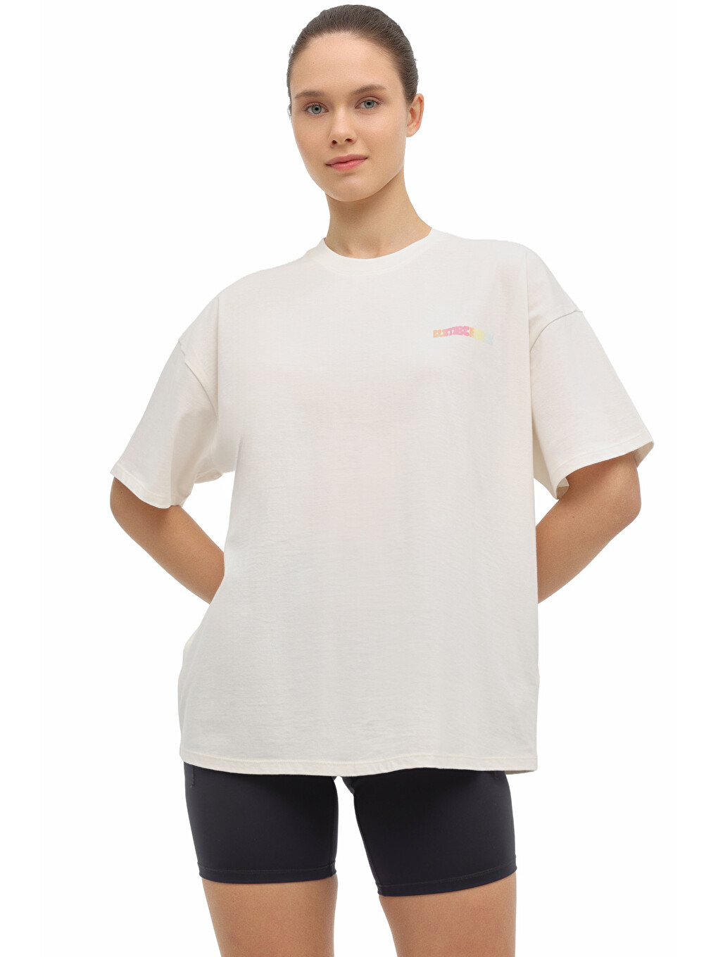 Bej WL 11KONY Ekru Kadın Kısa Kol T-Shirt