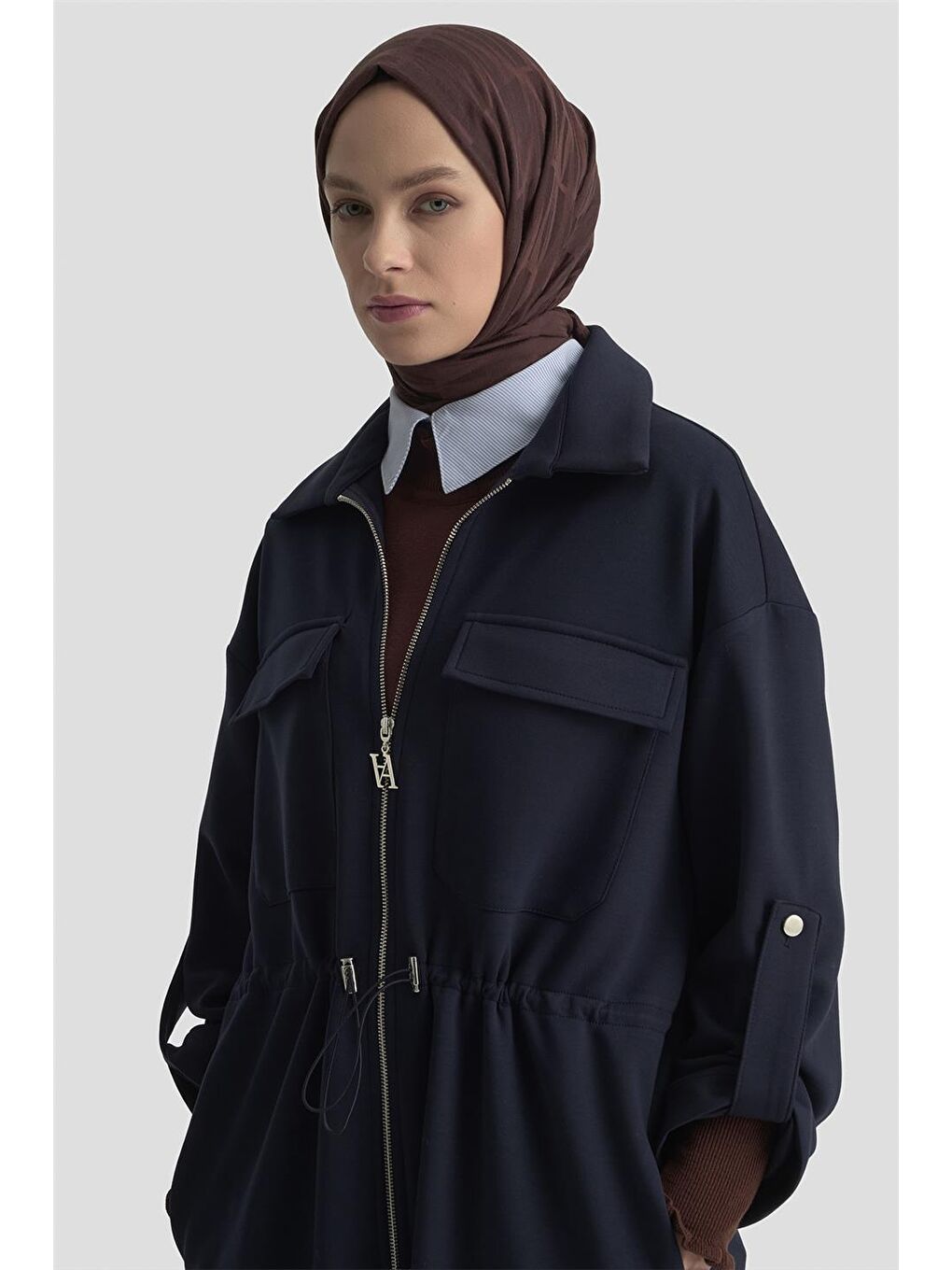 Beli Büzgülü Örme Giyçık 25Kd1504 Lacivert