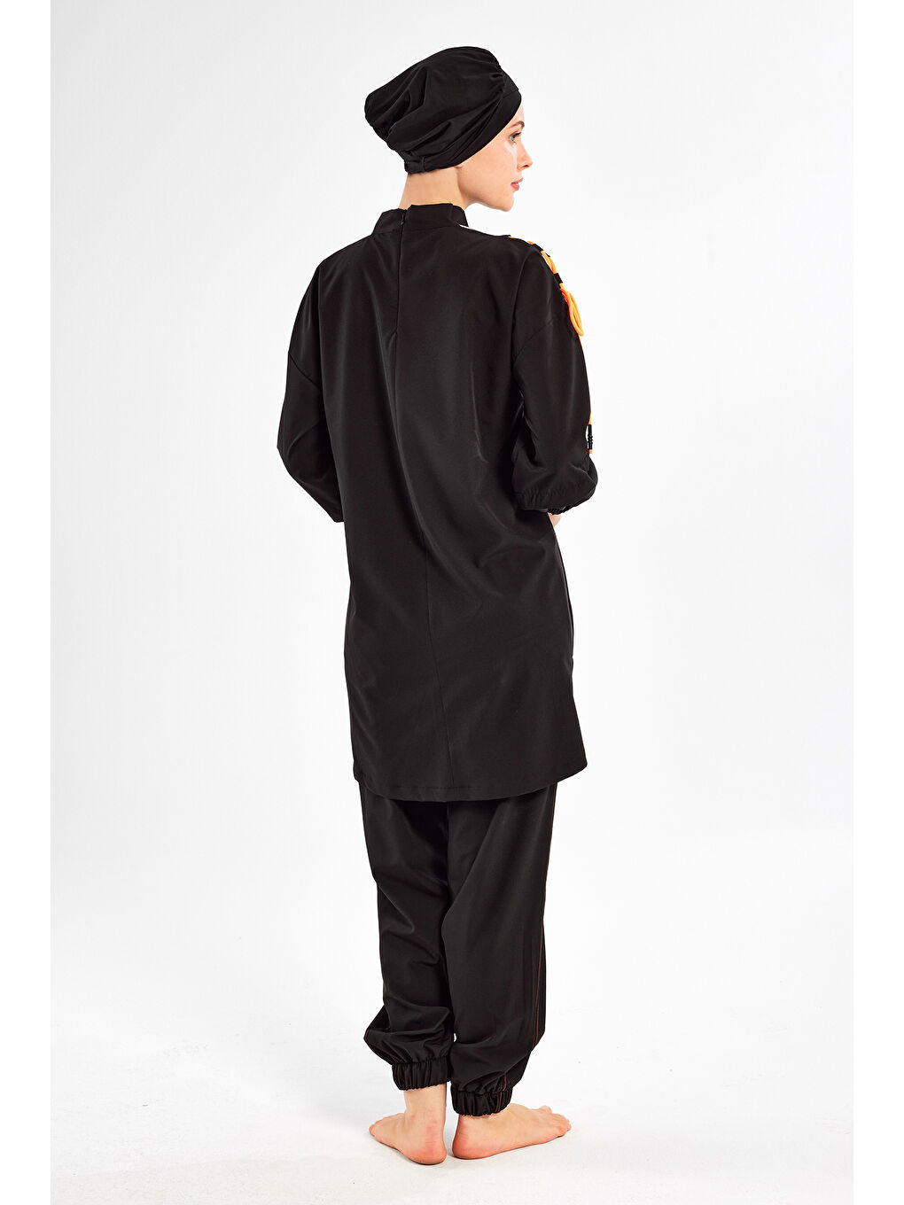 Spor Elastan Tam Kapalı Tesettür Mayo Kimber 1202 Siyah-4