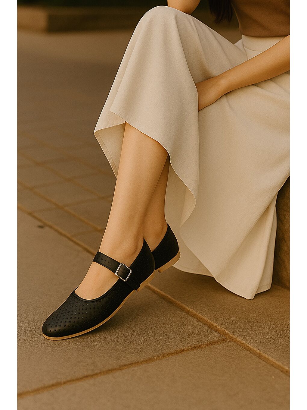 Siyah MARY Kadın Babet Günlük Yazlık Bayan Ayakkabı-1