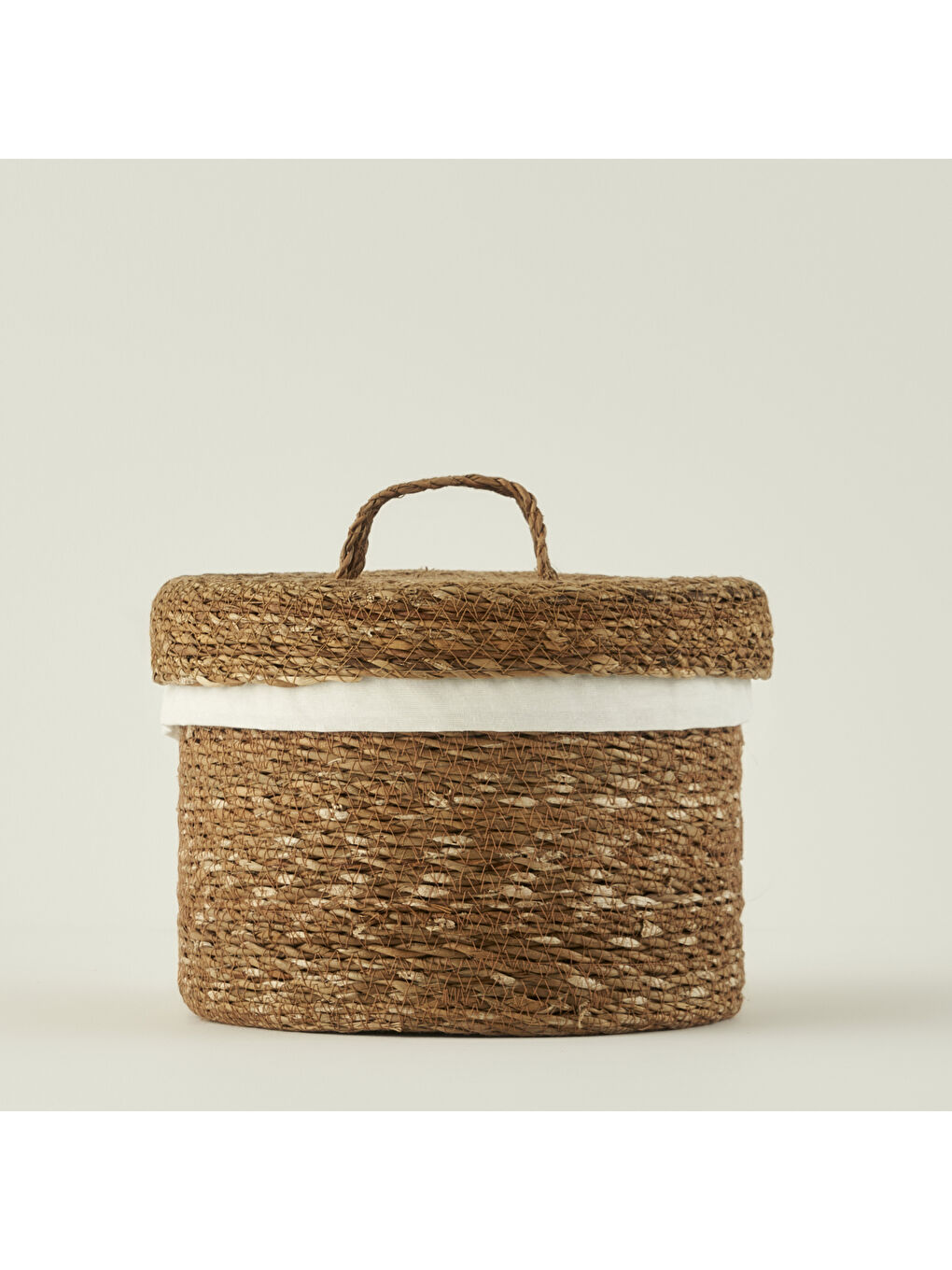Bej Loess Bezli Hasır Sepet Naturel (26x20 cm)
