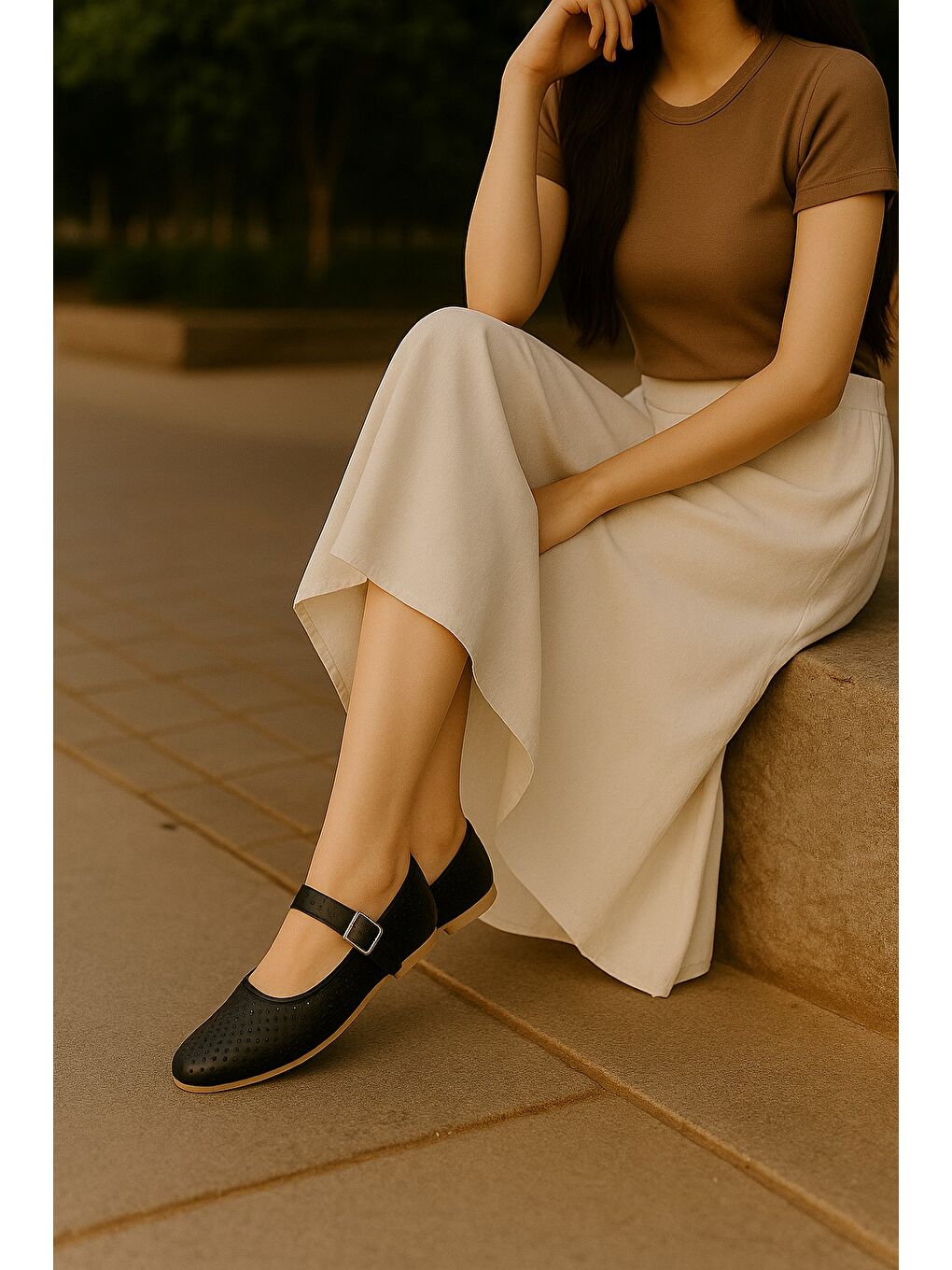 Siyah MARY Kadın Babet Günlük Yazlık Bayan Ayakkabı-2